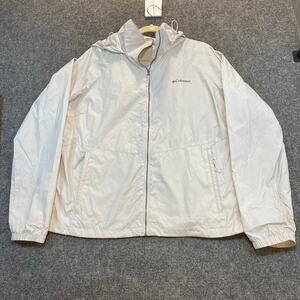 Columbia Sportswear Mens 2XL XXL Gray Full Zip Hooded Jacket Coat Windbreaker